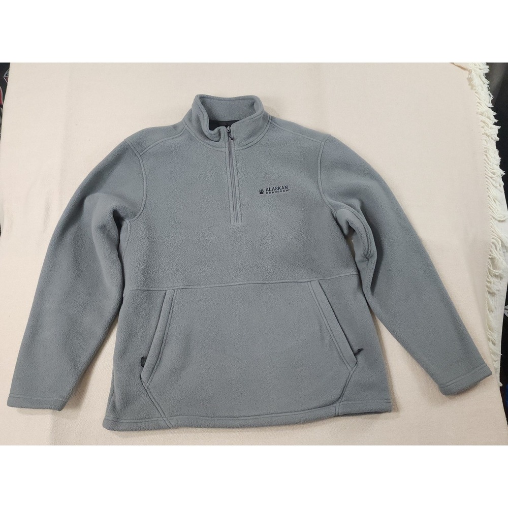 Alaskan Hardgear Duluth Jacket Men's L Gray 1/4 Zip Pullover‎ Fleece Sweater EUC